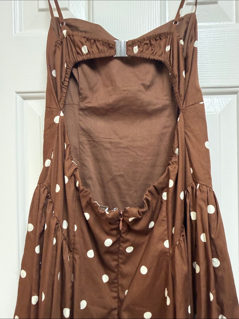 Caroline Constas brown Polka Dot Maxi Dress - Picture 3 of 6